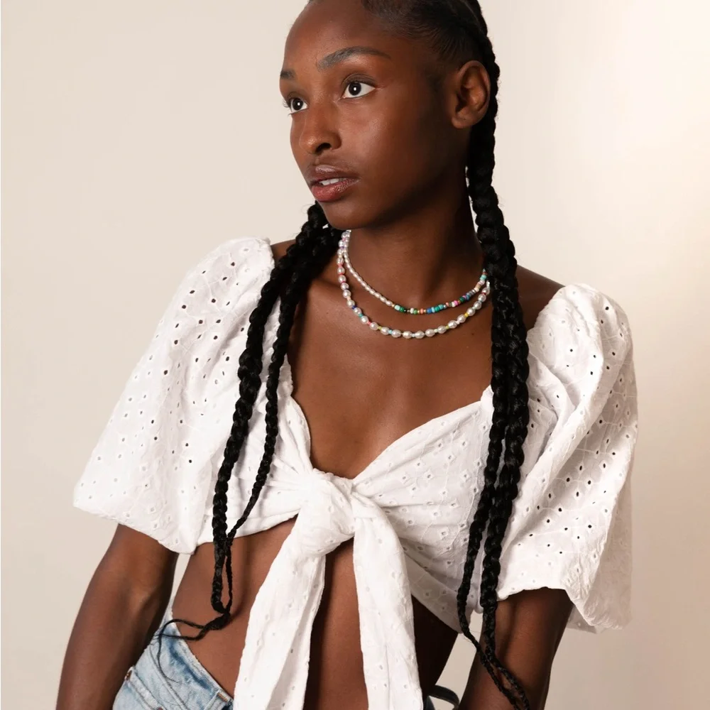 White crop top